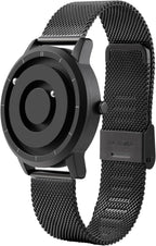 EUTOUR Reloj analógico de cuentas magnéticas, correa de acero inoxidable y diseño único de puntero, relojes magnéticos unisex, reloj magnético súper fuerte para hombre