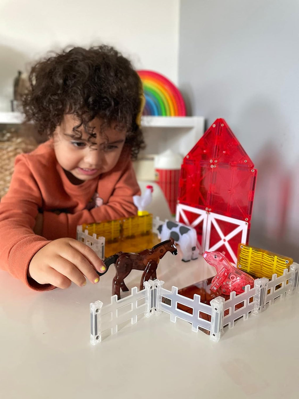 MAGNA-TILES Farm Animals - Juego de construcción magnética de 25 piezas, la marca original de construcción magnética