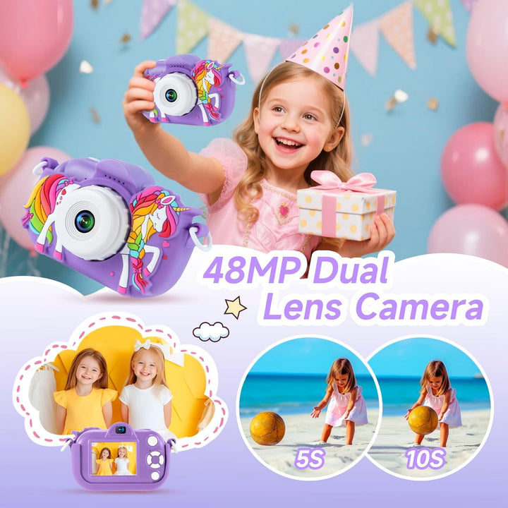 Cámara Digital para Niñas de 3-12 Años, Cámara para Niños Pequeños...