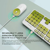 Whalices 52 Combo de teclado y mouse inalámbricos, 2.4 G, recargabl...