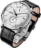 FEICE Bauhaus automático para hombre, reloj analógico mecánico para hombre, casual, impermeable, antichoque, reloj de vestir inoxidable, regalos únicos, FM212, reloj plateado.