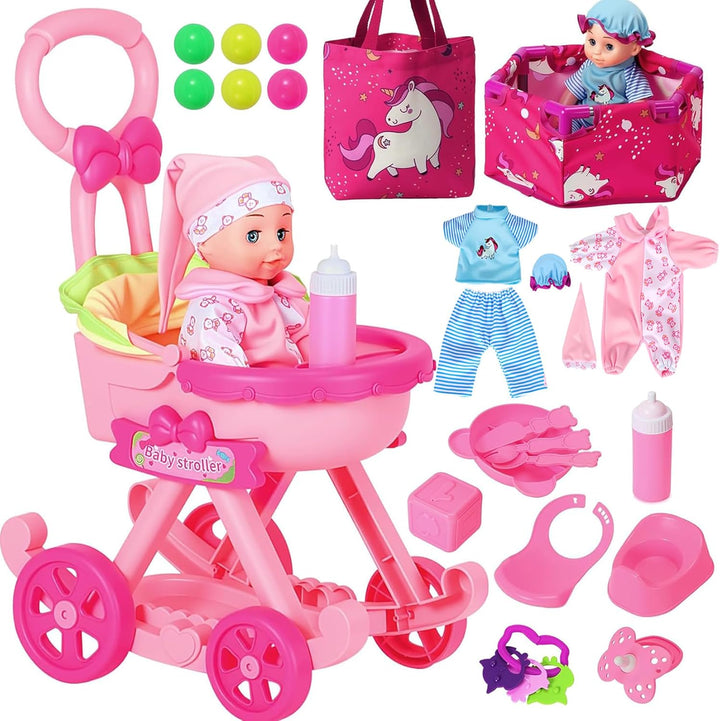 HUITEM Juego de juguetes para cochecito de bebé, 17 piezas, accesor...