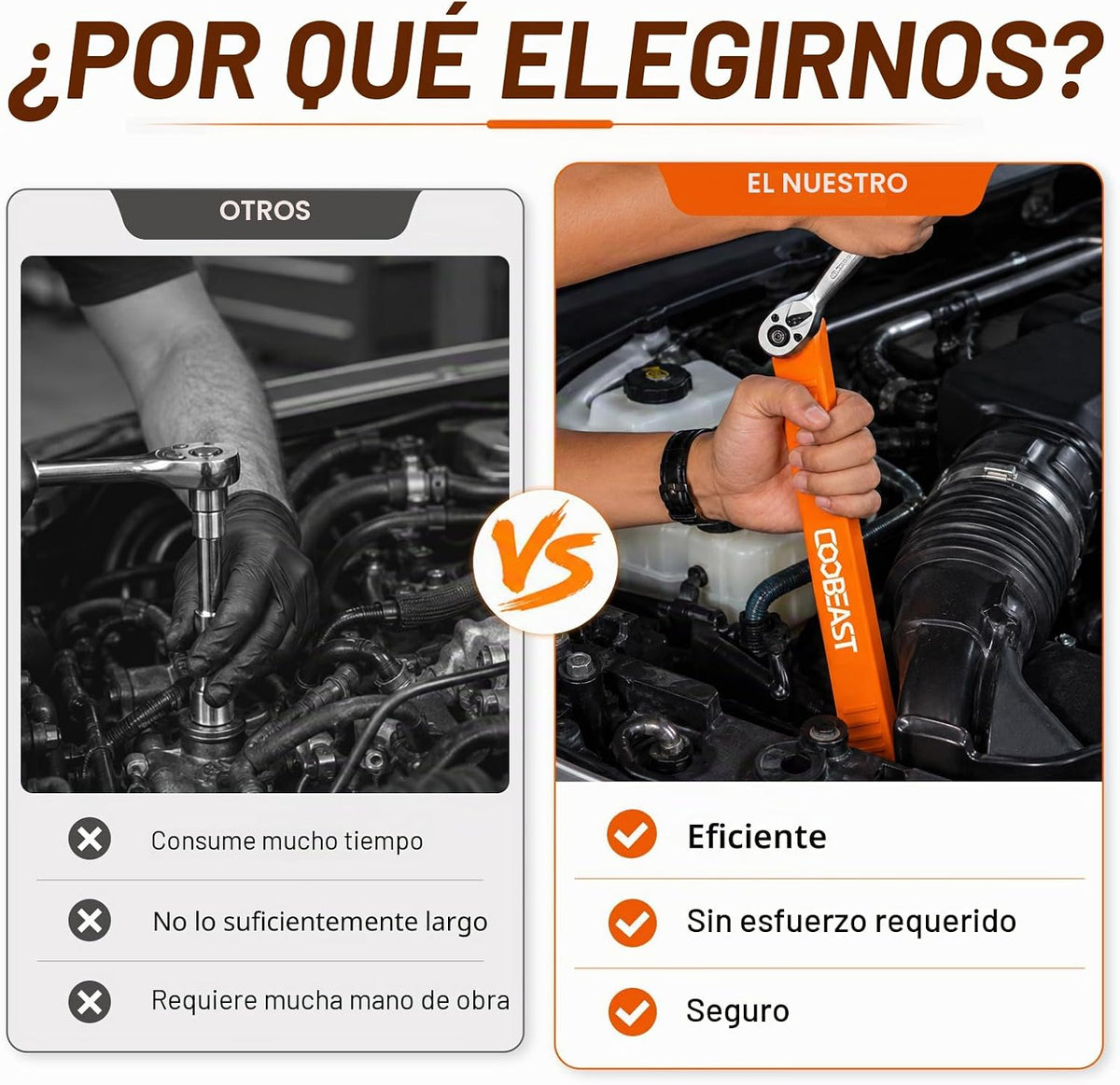 Llave de extensión offset Pro, herramienta de cadena con arco de giro 0° para espacios reducidos