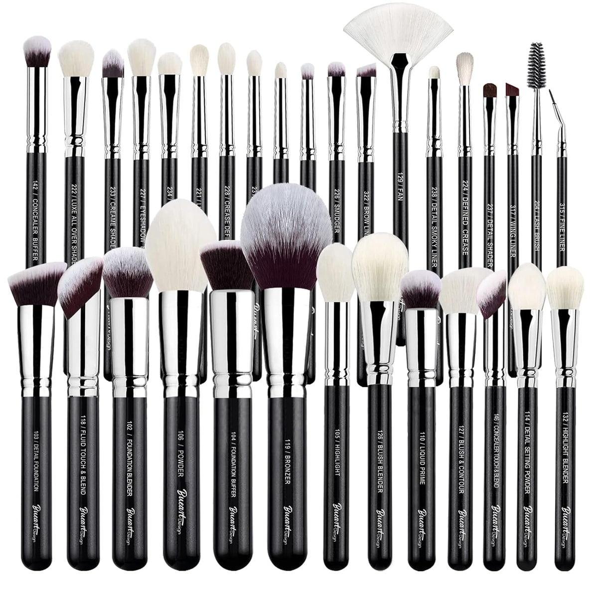 Conjunto de brochas de maquillaje profesional 32 piezas de pelo