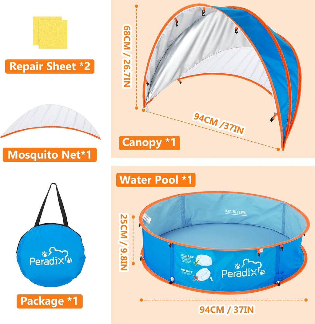 Peradix - Piscina infantil para niños y mascotas, tienda de campaña para la playa