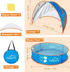 Peradix - Piscina infantil para niños y mascotas, tienda de campaña para la playa