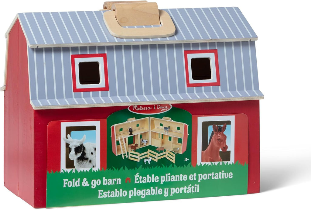 melissa & doug Fold and Go de madera granero, Versión estándar, Multi Color