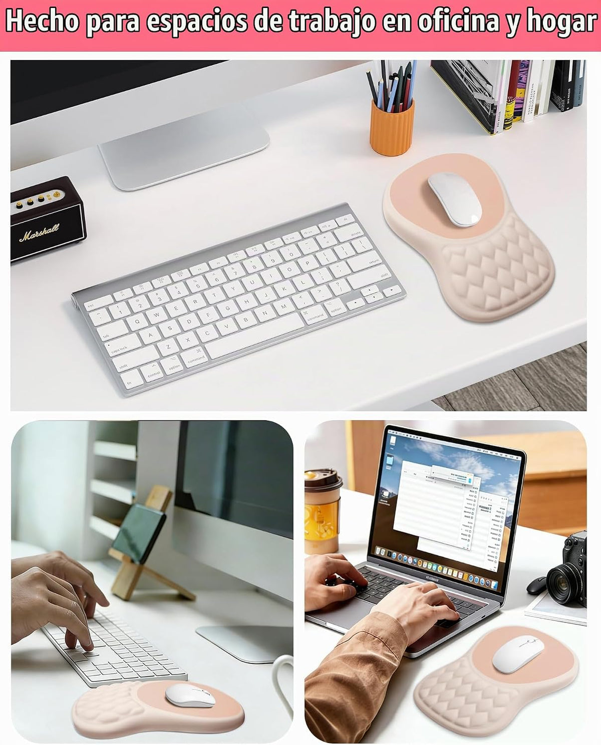 Alfombrilla ergonómica para mouse con reposamuñecas de espuma