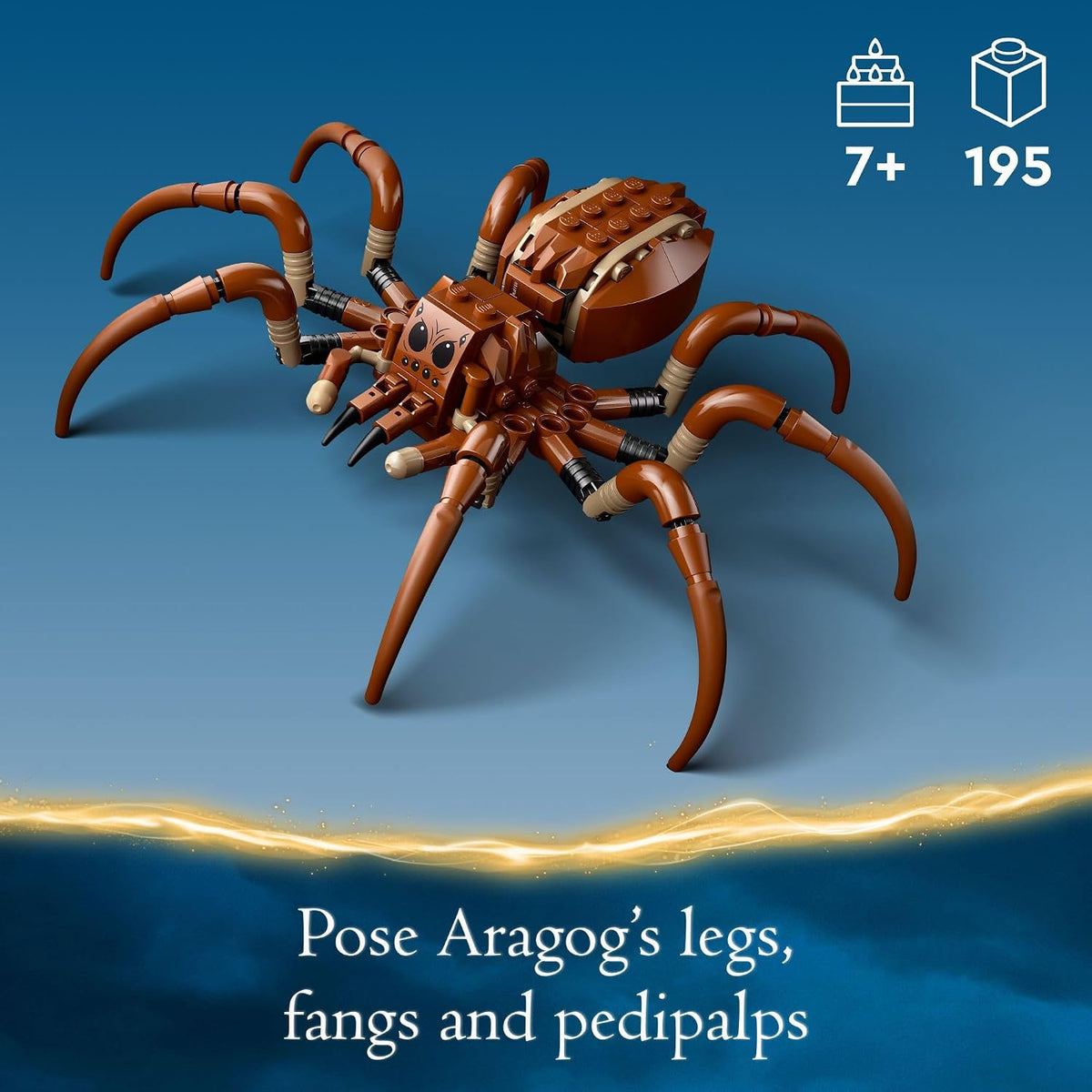 LEGO Harry Potter Aragog en el Bosque Prohibido, juego de araña de juguete para niños, juguete coleccionable de Harry Potter con criatura mágica y 2 minifiguras, juguete de Harry Potter para niños y