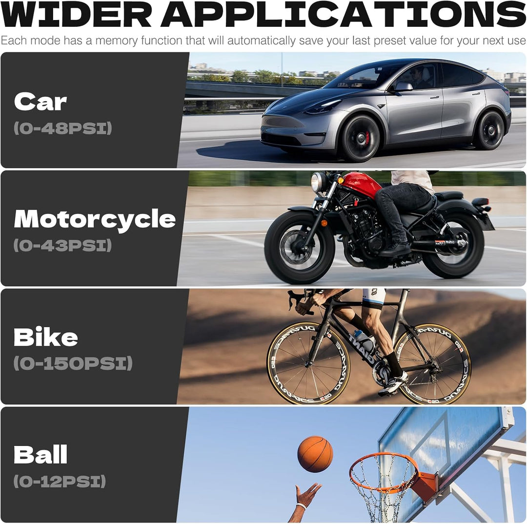 CYCPLUS Inflador de neumáticos, compresor de aire portátil, bomba d...