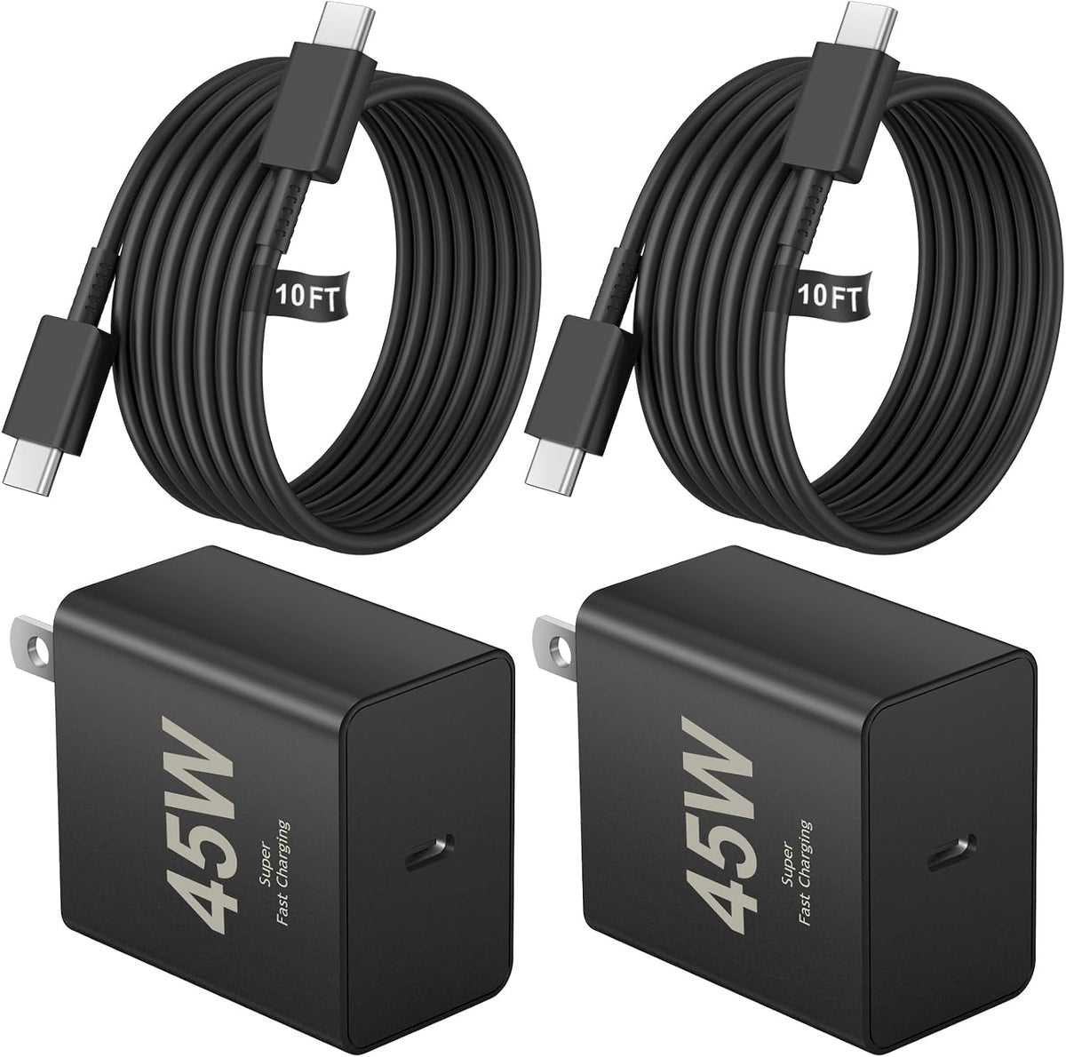 Cargador USB C tipo C cargador de carga rápida 10FT 45W Samsung