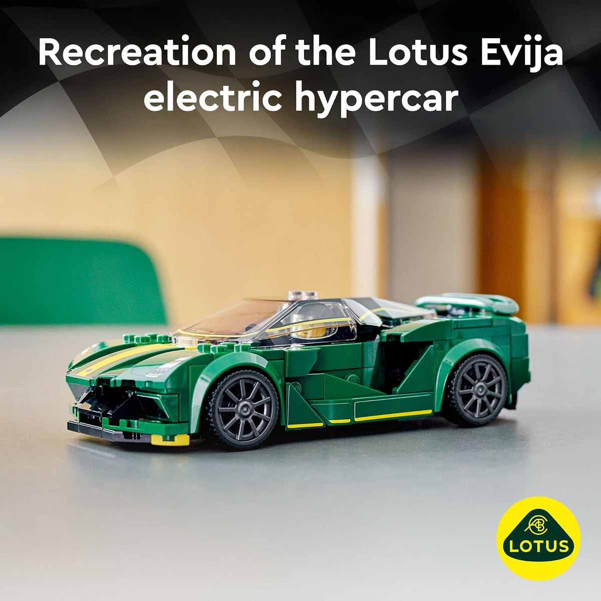 LEGO Speed Champions Lotus Evija 76907 Modelo de juguete de coche de carreras para niños, juego coleccionable con minifigura de conductor de carreras