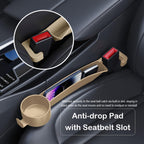 Tapón para hueco de asiento de coche con ranura de almacenamiento, organizador rellenador de huecos de auto con portavasos, tira universal rellenadora de hueco lateral de asiento de coche, paquete de