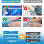 2 alfombrillas de agua para gatos mejoradas, juguete interactivo para gatos de interior para hacer ejercicio, cazar, matar, antiarañazos, a prueba de fugas, plegable, sensorial