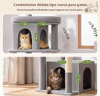Globlazer Cat Tree Tower 2 Condo Kitten Scratching Post, F54, gris claro