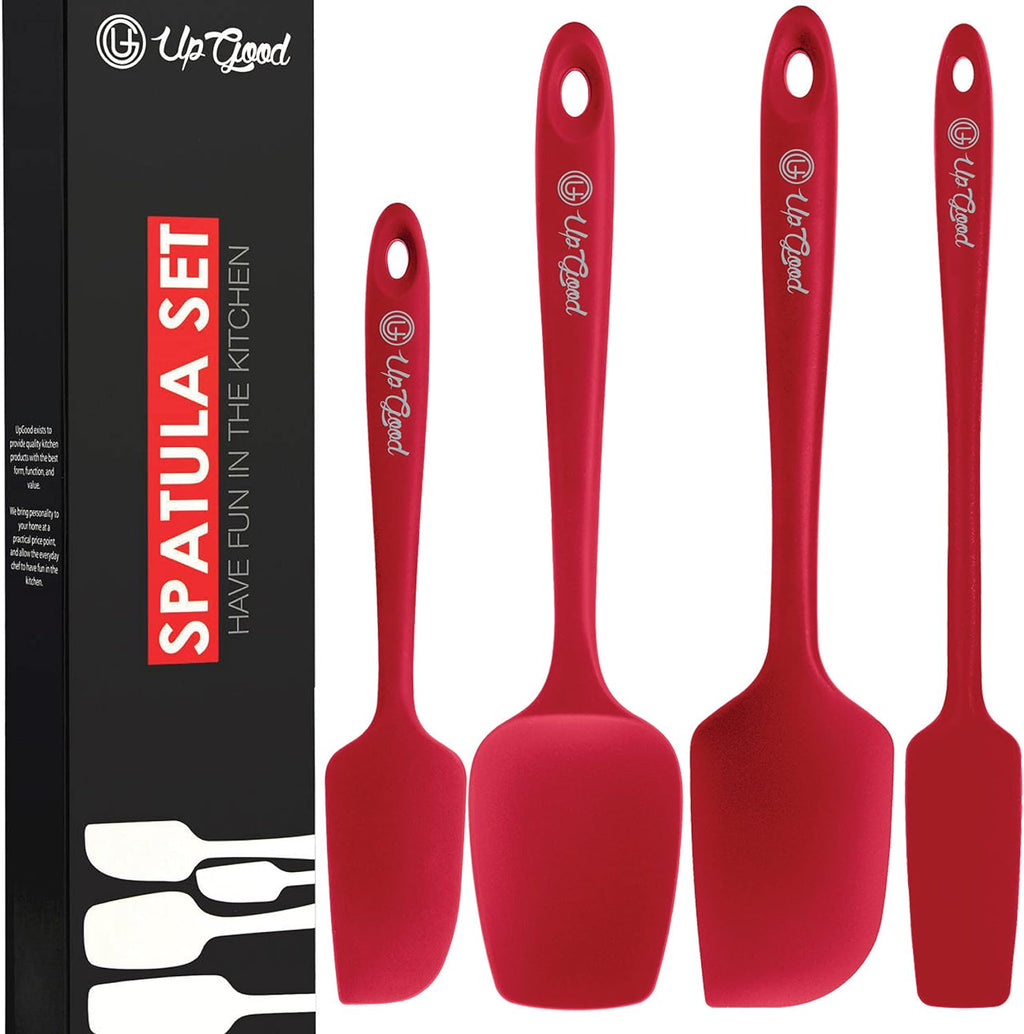 UpGood Juego de espátulas de silicona de 600 °F – Antiadherentes de alta resistencia al calor, espátulas de cocina pequeñas y grandes – Utensilios de cocina flexibles sin BPA de grado profesional –