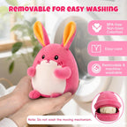 Juguete musical de conejo rosa para bebé, regalo adorable para