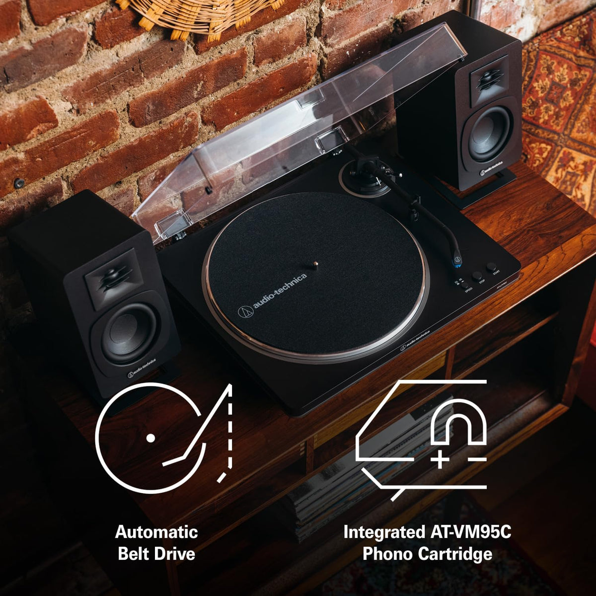 Audio-Technica AT-LP70X Tocadiscos Automático (Negro/Bronce)