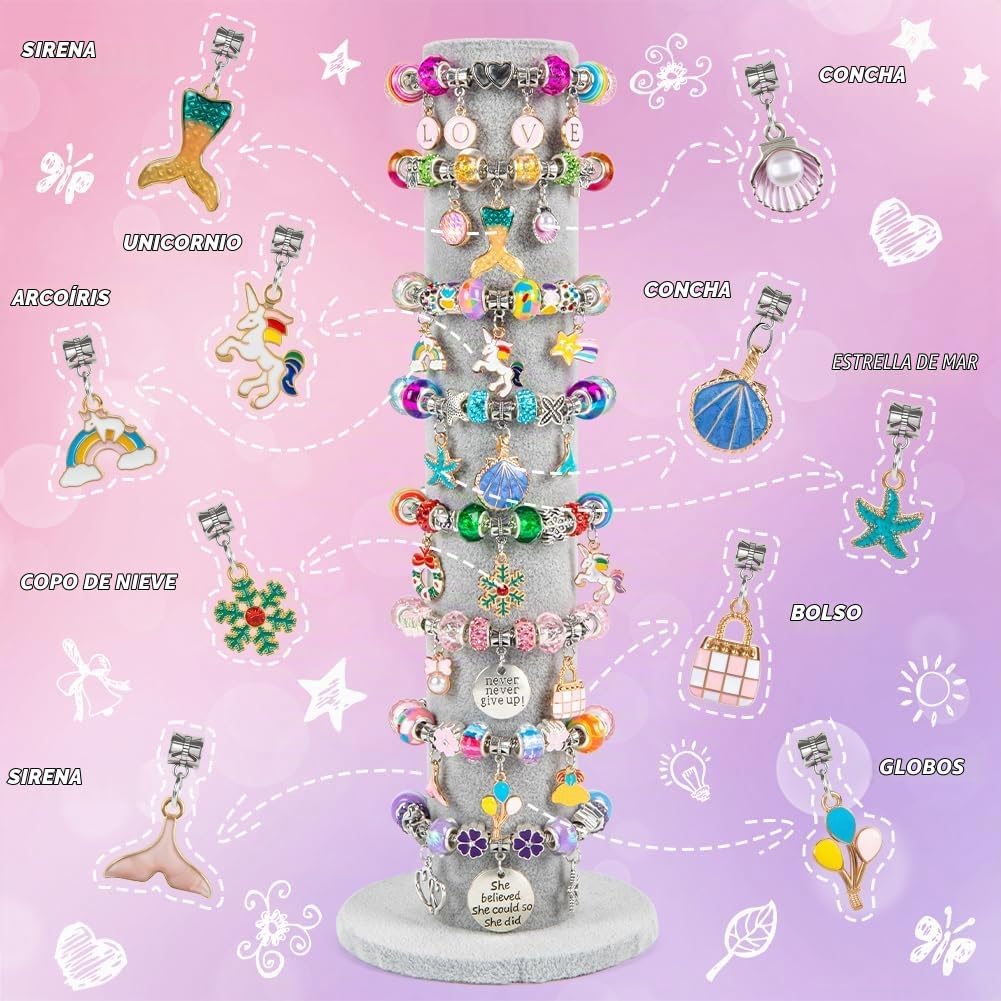 Kit de fabricación de pulseras de Sofier para niñas, caja de joyería, kit de fabricación de joyas, regalos para niñas de 4 a 12 años, juguetes de manualidades DIY, cumpleaños, Navidad