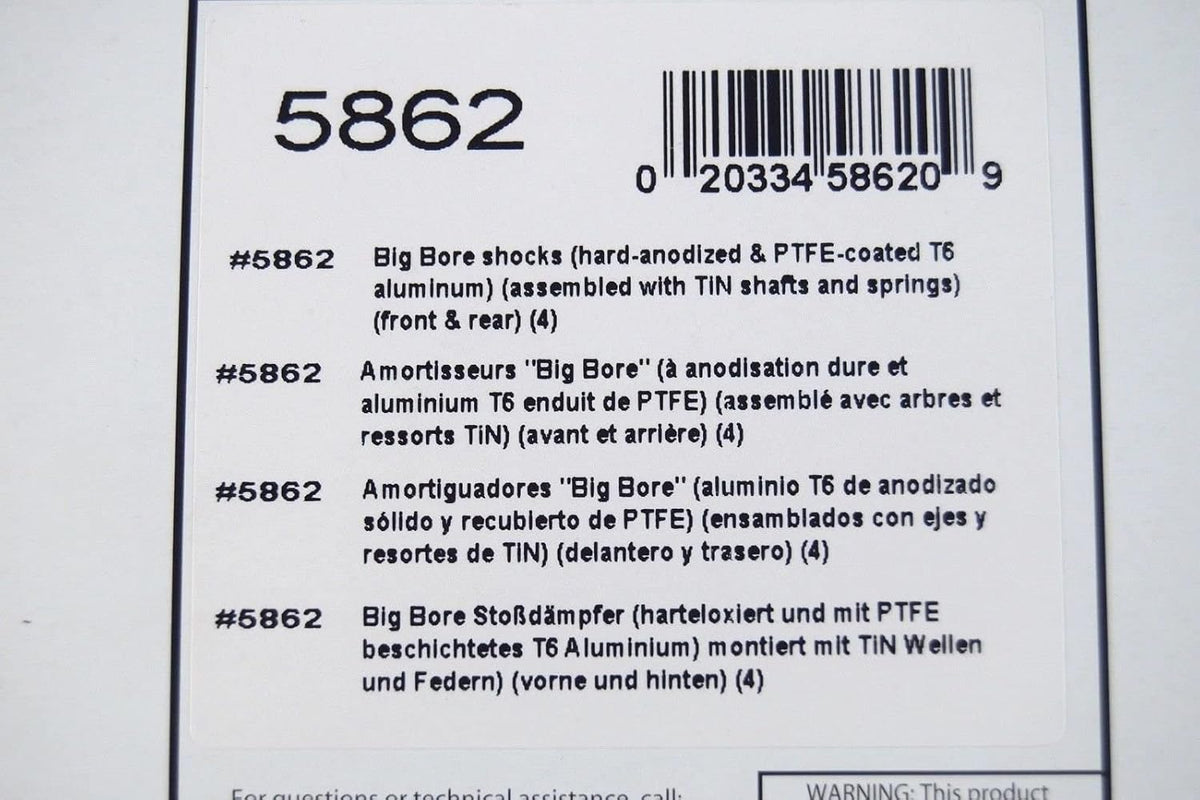 Traxxas 5862 Juego de amortiguadores Big Bore Completo con Muelles