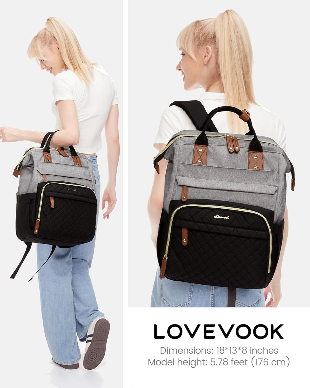LOVEVOOK - Mochila para laptop de mujer, 17.3'' impermeable...