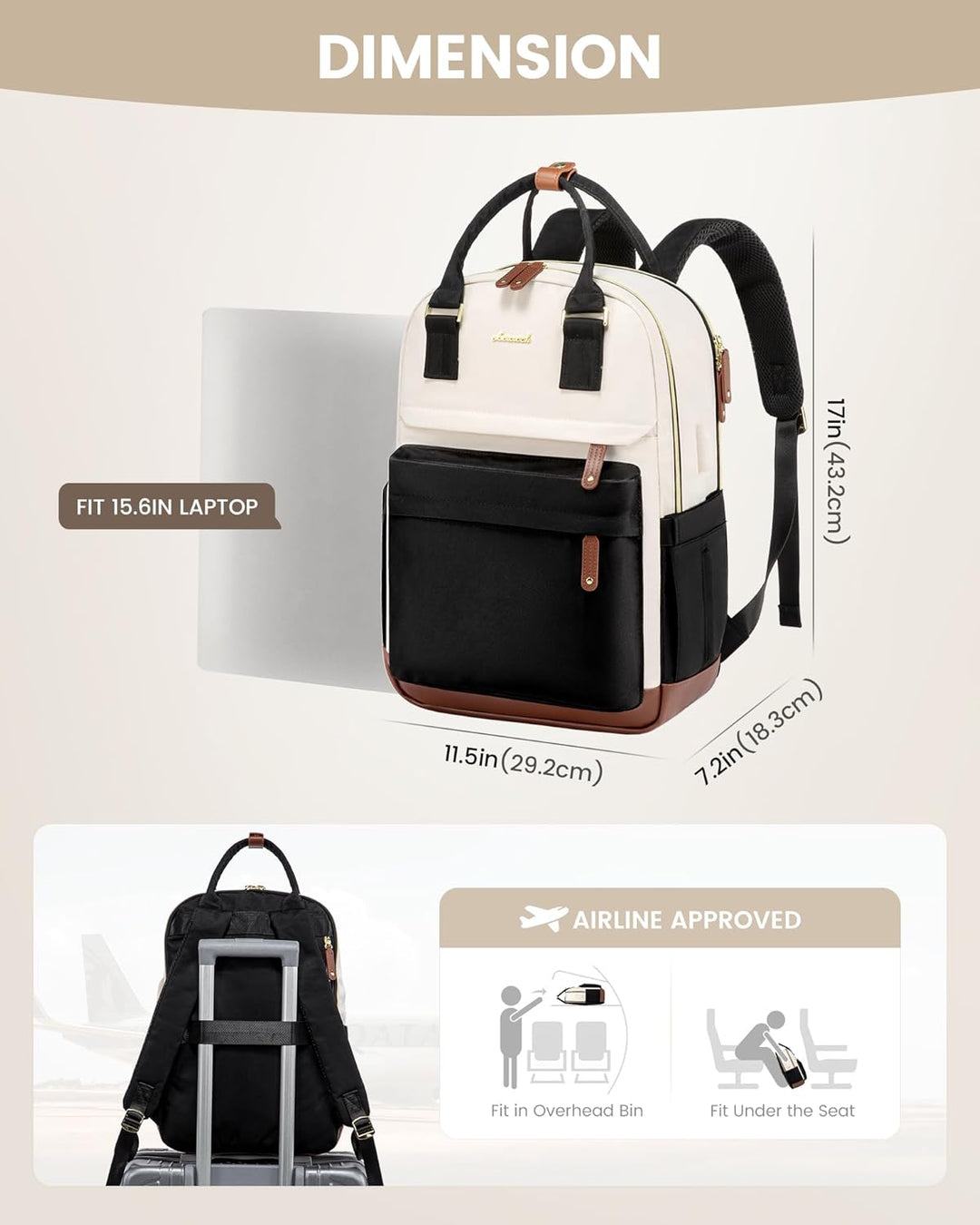 LOVEVOOK Mochila para laptop de viaje para mujer, bolsa antirrobo p...