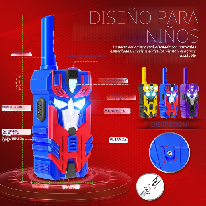 Walkie-talkies de transformación de juguetes para niños, paquete de...