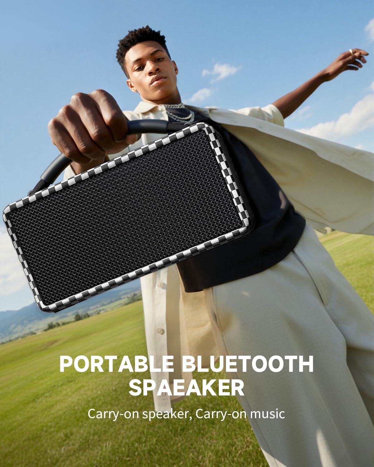 DINDIN Altavoz Bluetooth Portátil: 80W (Pico), 20H Tiempo de Reprod...