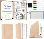 Feifeiya Cuaderno portátil de borrado en seco de 6 lados, color caqui, A4 9