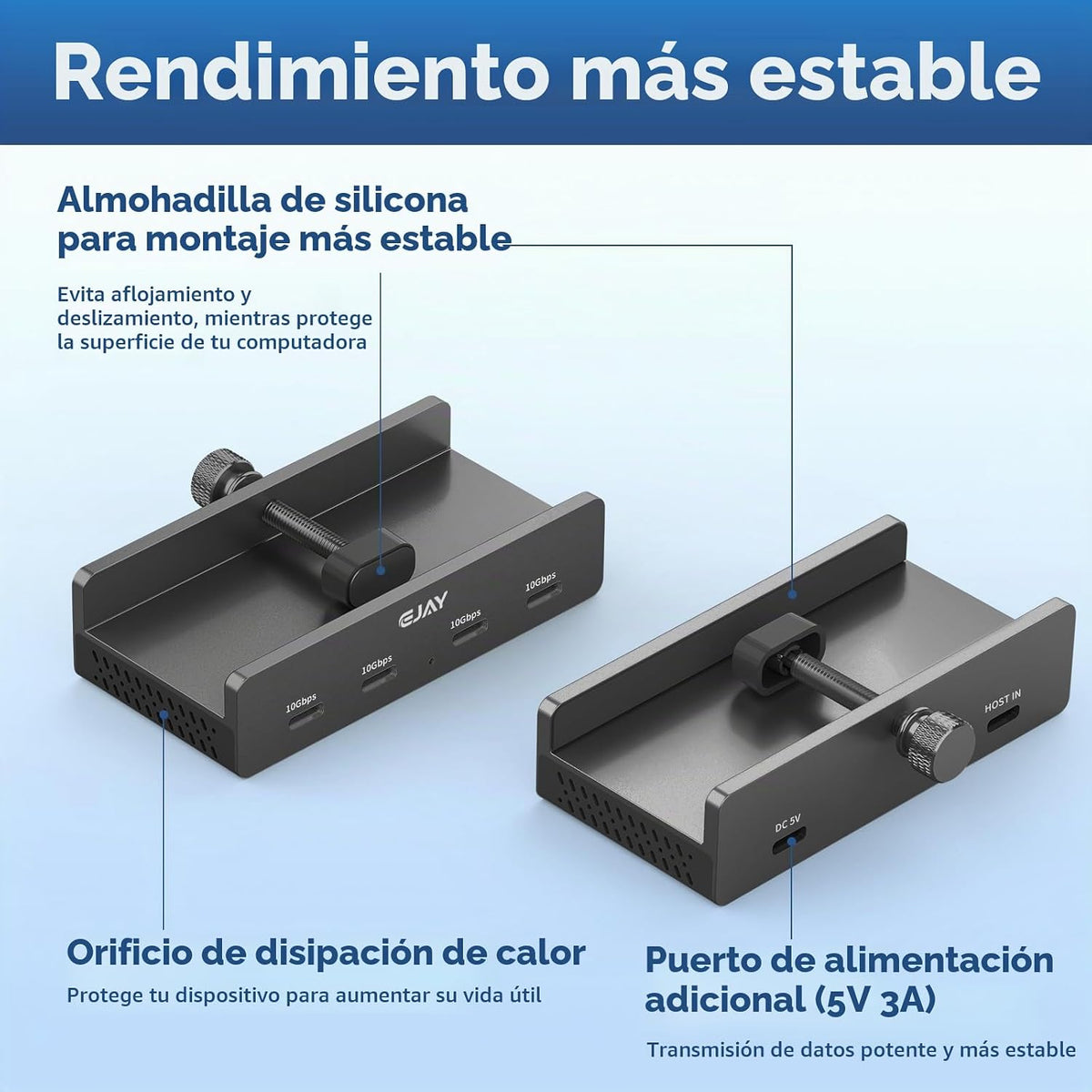 EJAY, BJ-4C-BK, hub USB 3.0 de 4 puertos