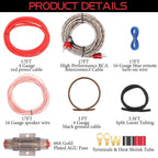 Kit de cableado de subwoofer de amplificador de calibre 4 con potencia, RCA
