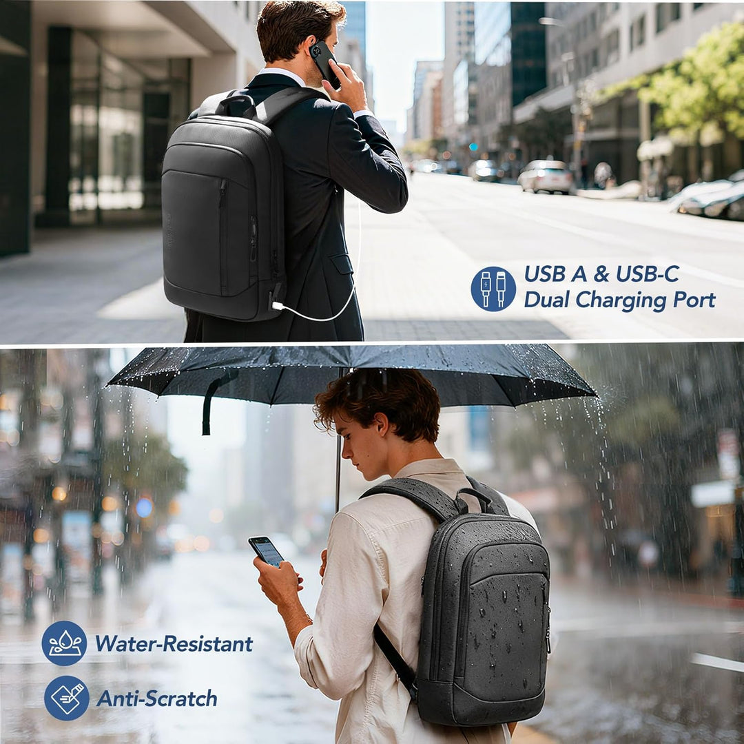 hk Mochila ultradelgada para laptop para hombre, mochila de negocio...