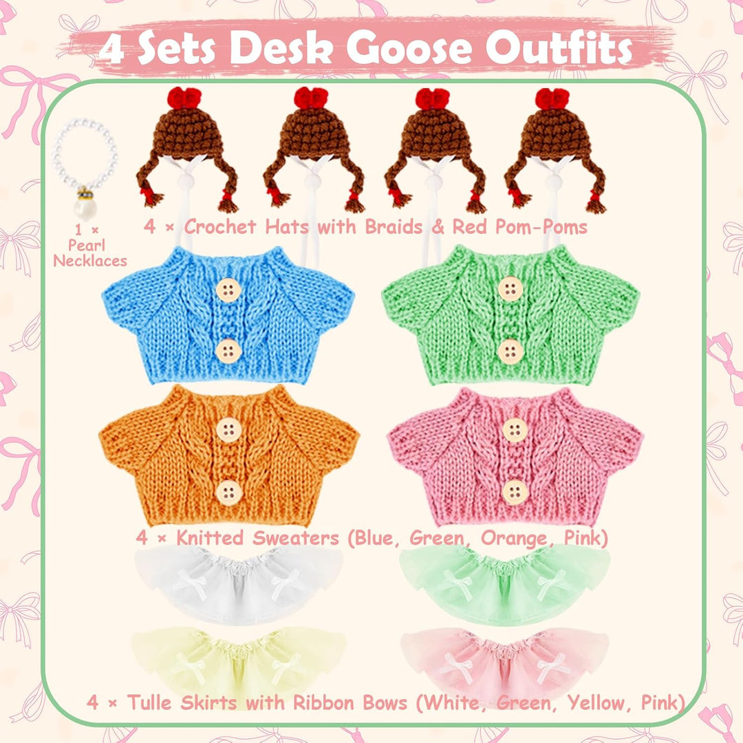 Paquete de 4 mini trajes de ganso de escritorio para