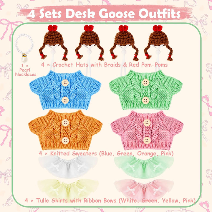 Paquete de 4 mini trajes de ganso de escritorio para