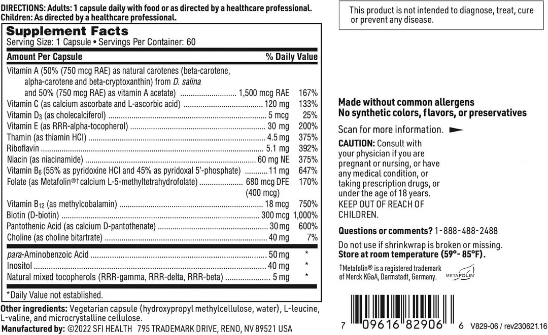 SFI Health Klaire Labs Complejo multivitamínico - Multivitamínico h...