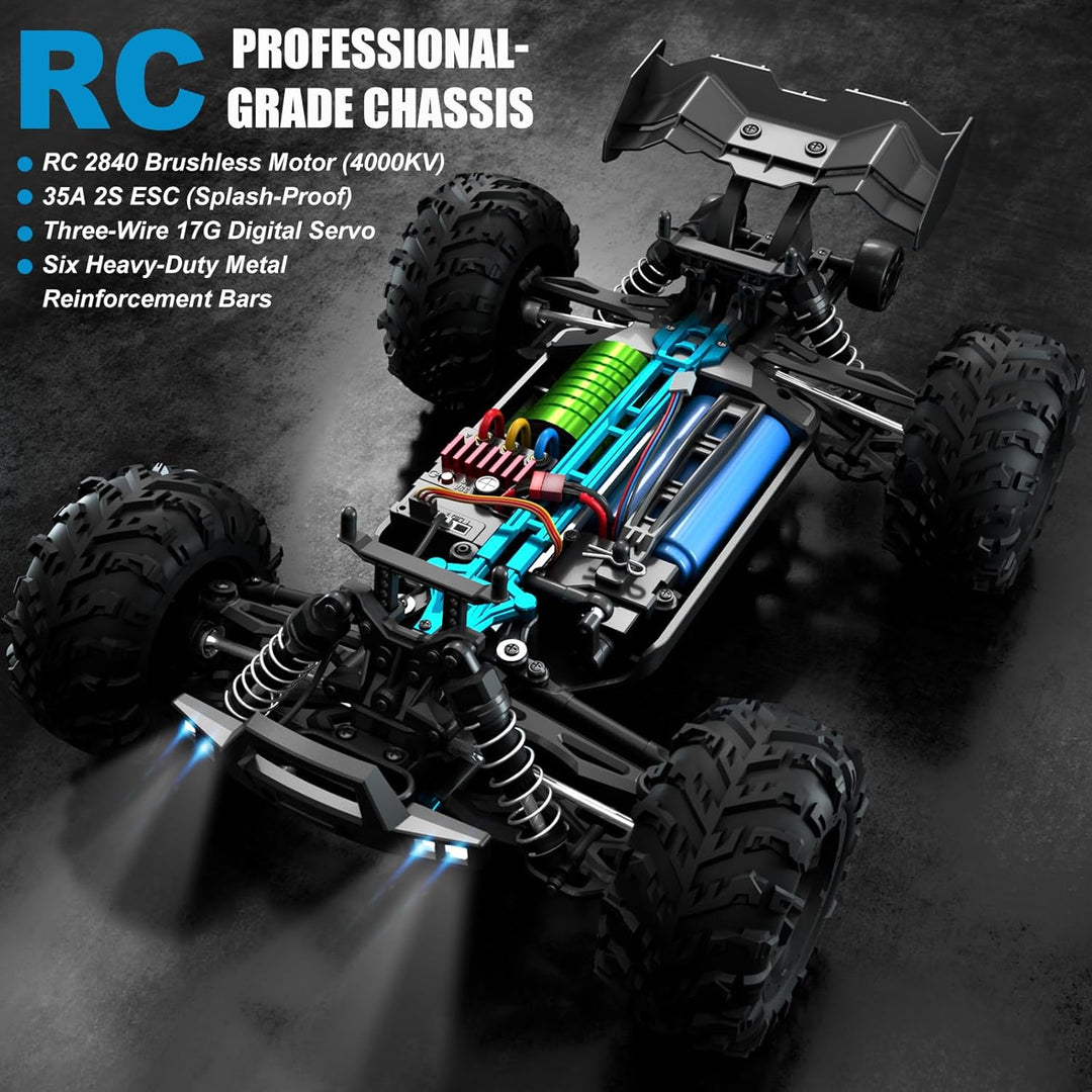 GAMRUXI Auto a control remoto 1:16 sin escobillas - Camioneta monst...