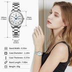 OLEVS Reloj de Lujo para Mujeres, Modo Pequeño de Muñeca, Acero Inoxidable, Reloj para Damas, Calendario