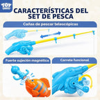 TOY Life Juego de pesca magnético para niños, juguete de bañera y piscina