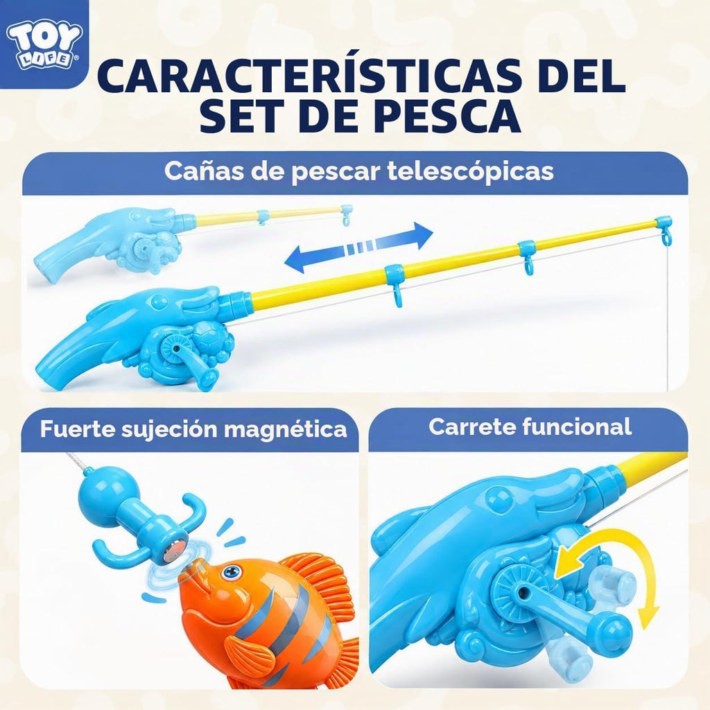 TOY Life Magnetic Fishing Game para Kids, Bathtub y Pool Toy, Ages 3-5
