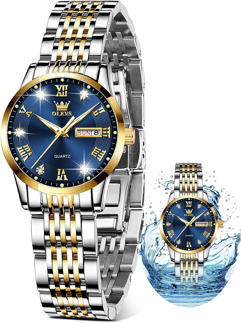OLEVS Reloj de Lujo para Mujeres, Modo Pequeño de Muñeca, Acero Inoxidable, Reloj para Damas, Calendario