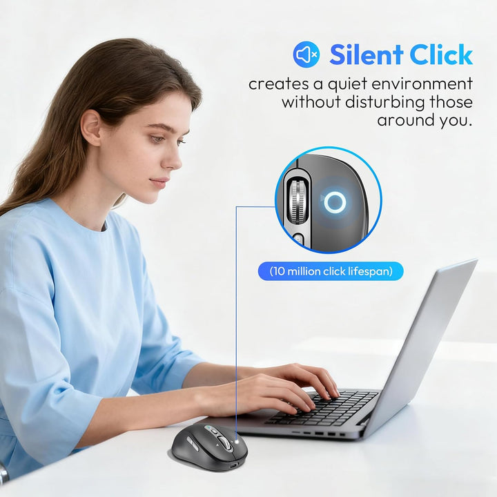 CITLLA Ratón Bluetooth inalámbrico, recargable portátil, multidispo...