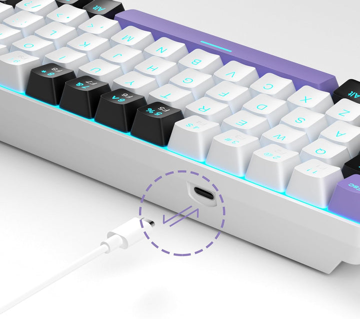 MageGee MK-Box - Teclado portátil 60% mecánico para juegos, retroil...