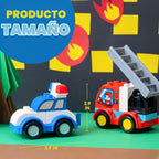 JOYIN Juego de 80 bloques de construcción de automóviles para niños pequeños, 12 vehículos diferentes, construye tus propios autos de juguete, compatible con ladrillos de construcción de marca para