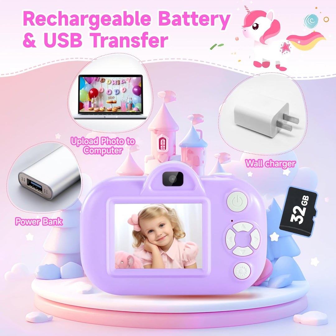YEEHAO Cámara digital de 32 MP con lente dual para niños de 3, 4, 5...
