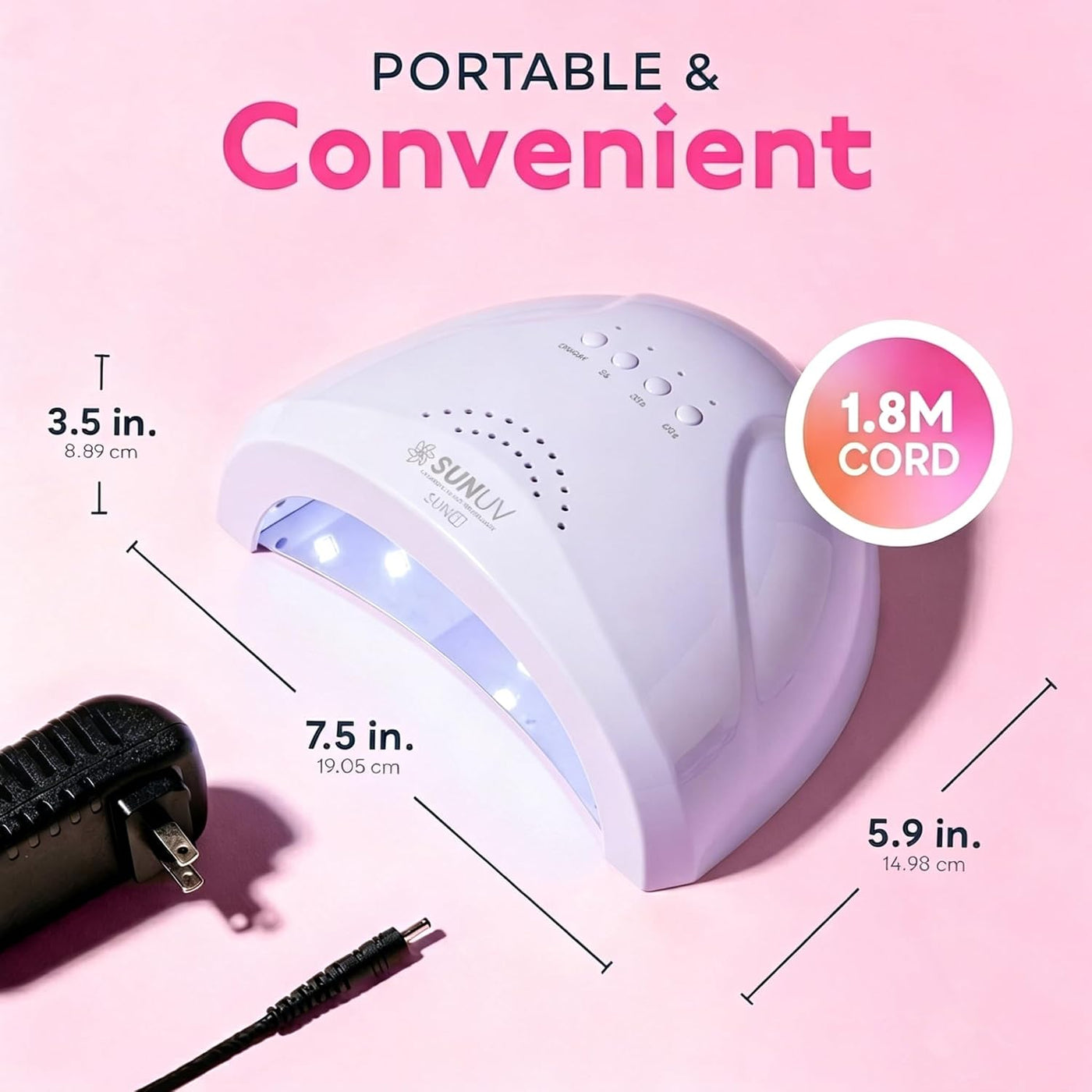 SUNUV Lámpara de uñas LED UV para esmalte de gel, secadora de uñas...