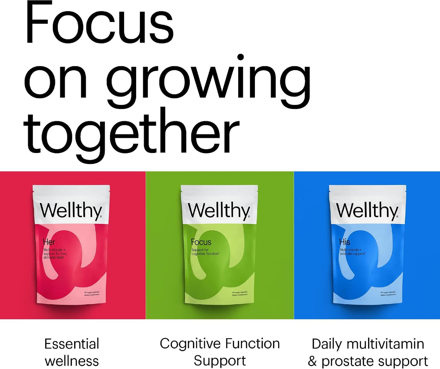 Wellthy Suplemento de función cognitiva, enfoque y memoria para la...