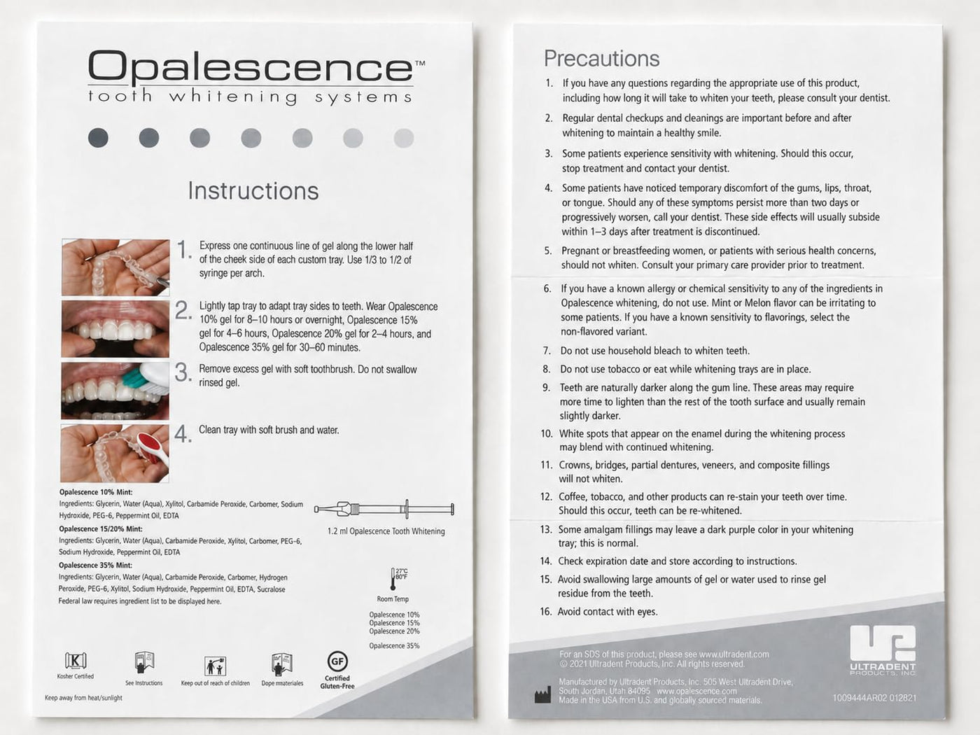Opalescence, PF 10% blanqueador dental, 8 unidades | Gel blanqueado...