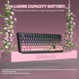 FREEWOLF K100 Teclado inalámbrico silencioso cremoso para juegos de...
