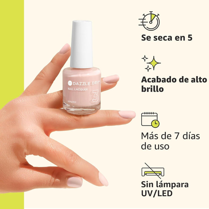 Laca para uñas Dazzle Dry (Paso 3) - Prima Ballerina - Un rosa deli...