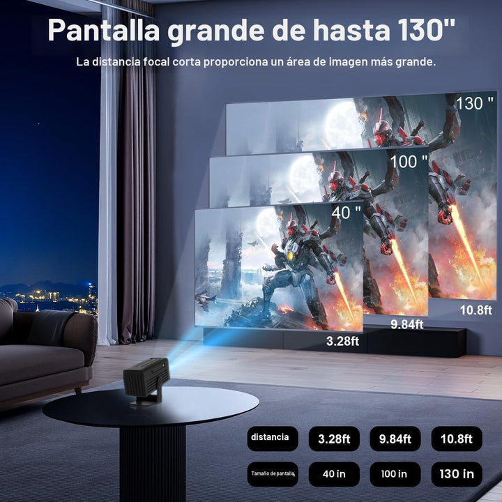 Mini proyector con WiFi y Bluetooth, soporte 4K 260 ANSl proyector...
